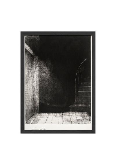 Descent Siyah Ahşap Çerçeveli Poster, Dekoratif Soyut Monokrom Duvar Tablosu