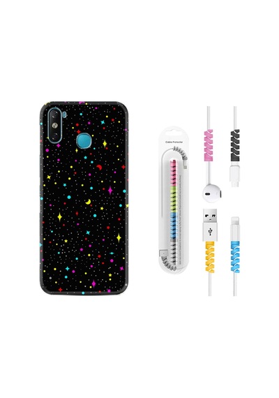 Infinix Smart 4 Kılıf Kablo Koruyuculu Puantiye Ve Ay 1726