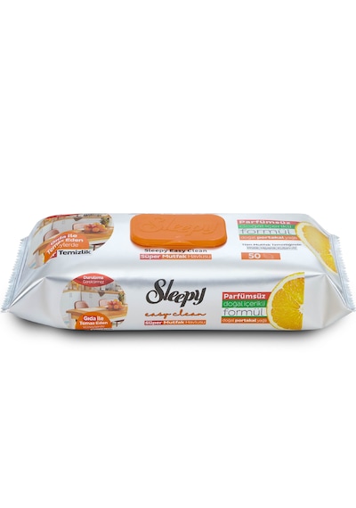 Sleepy Easy Clean Süper Yüzey Temizlik Mutfak Havlusu&mendili Portakal Yağlı 50 Yaprak Beyaz