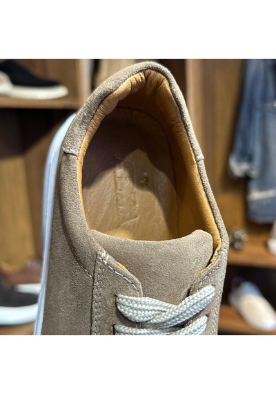 Alza %100 Hakiki Deri Erkek Sneaker Günlük Rahat Ve Şık Ayakkabı - Bej Süet
