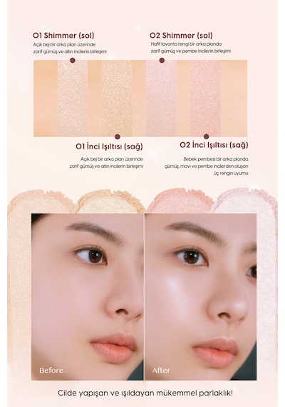 İnci Tanecikli Yoğun Işıltı Sağlayan 2 Li Highlighter Clio Prism Highlighter Duo 02lavender Voyage