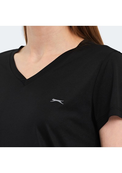 Slazenger RIVE Kadın V Yaka Siyah Tişört
