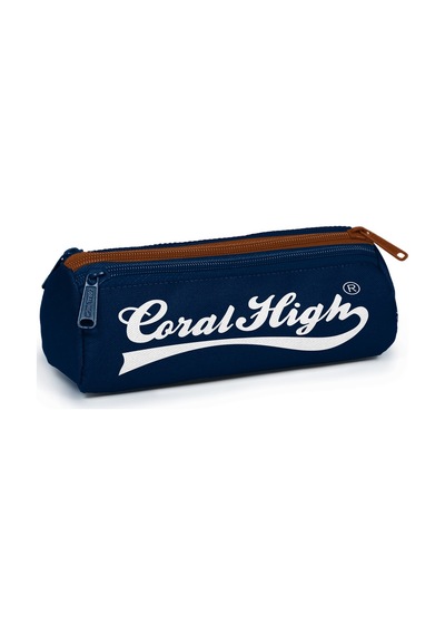 Coral High Kids Lacivert Kahverengi Desenli Üç Bölmeli Kalem Çantası 31036 Lacivert
