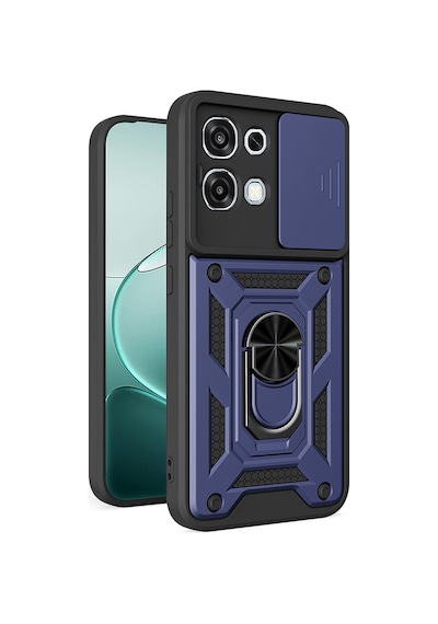 Adige Oppo A6 Pro Kılıf Pars Standlı Yüzüklü Sürgülü Vega Lacivert