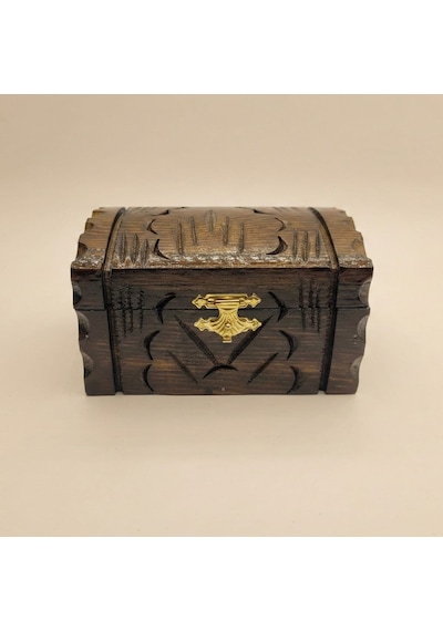Coupes Ahşap Mücevher Kutusu - %100 El Yapımı - Ceviz Ağacı - 8,5x14,5x8 Cm Kahverengi