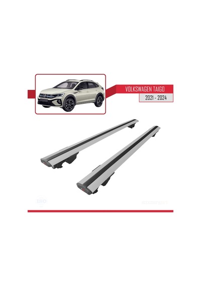 Volkswagen Taigo 2021 Ve Sonrası İle Uyumlu Hook Model Anahtar Kilitli Ara Atkı Tavan Barı Gri
