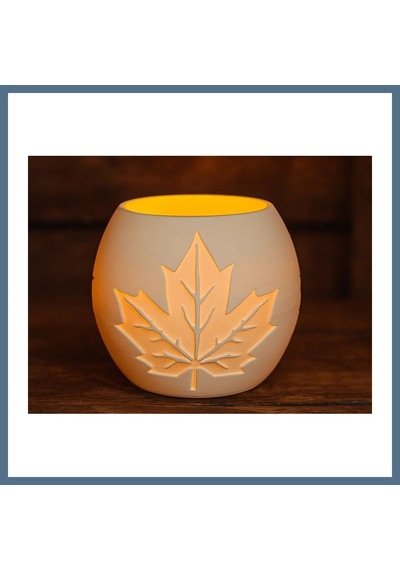 Buradabulabilirsin 3d Baskı Akçaağaç Yaprağı Kabartmalı Tealight Mumluk Dekoratif Sonbahar Feneri Şamdan Masa Süsü Bbz Çok Renkli