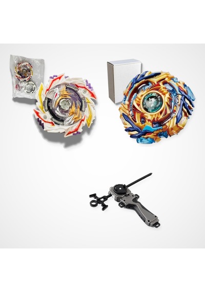 Beyblade Burst Set 2 Beyblade 1 Fırlatıcı - B-170-02 Superking Booster, B-79 Starter Drain