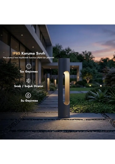 FoneLight Velora 50 cm LED Bahçe Aydınlatma Direği Antrasit Alüminyum IP65 Peyzaj Yürüyüş Yolu Aydınlatması 3000K