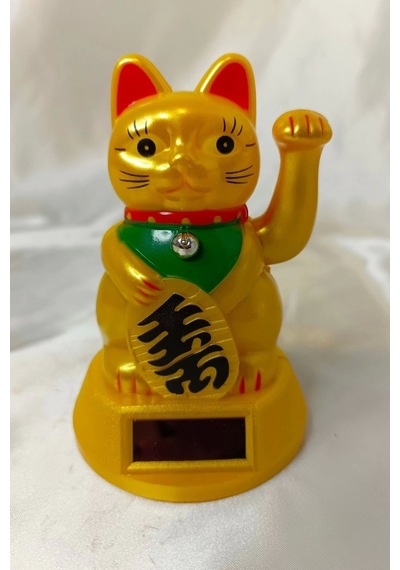 Maneki Neko Feng Shui Bereket Şans Mutluluk Çağıran Şans Kedisi Solar Panelli Hareketli Pati Maneki Neko Feng Shui