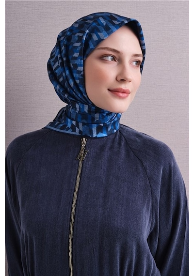 Armine Saf İpek Sura Eşarp 9623d 85 Koyu Lacivert Siyah