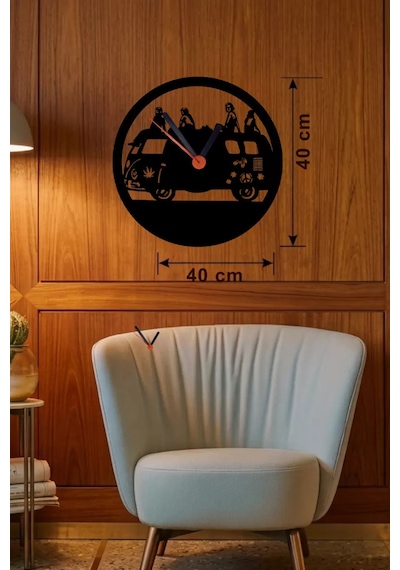 Fitness Motivasyon Tasarım Ahşap Duvar Saati - 40x40 Cm Sporcu Hediyesi Belirtilmemiş