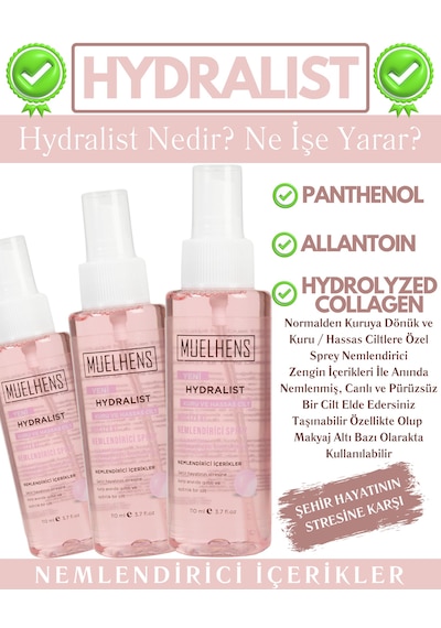 Muelhens Hydralist Kuru ve Hassas Ciltler Nemlendirici Sprey 110 ML