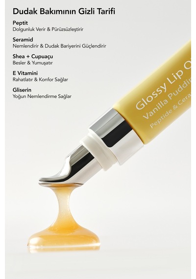 Aurelia Geneve Glossy Lip Oil Nemlendirici Etkili Renkli Lip Balm Vanilla Pudding Bej 12 ML