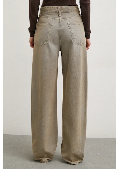 Never More Yüksek Bel Wide Leg Jean Taş Taş