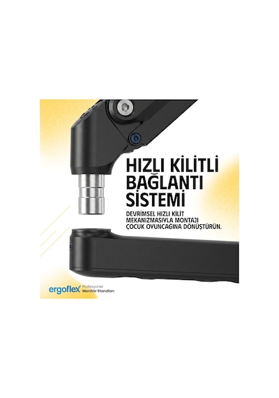 Ergoflex S16 Çift Kol 22-35inch Amortisörlü 2-9 Kg Monitör Standı 2026 Versiyon Gri