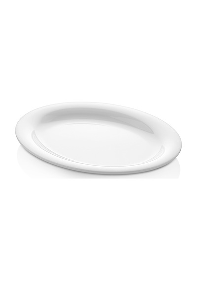 4 Adet 34x26 Cm Melamin Kayık Tabak Bulaşık Makinesinde Yıkanabilir Beyaz Servis Tabağı