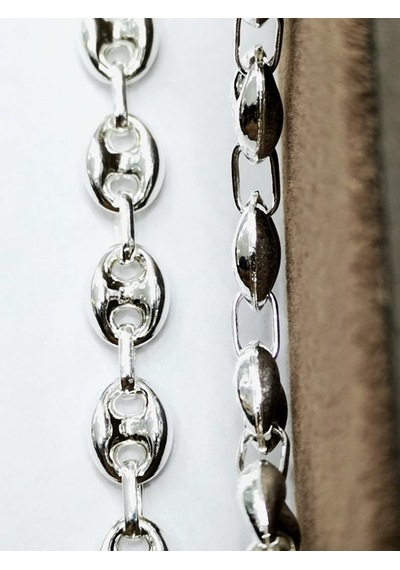 Omar Silver Unisex Gemici Arpa 8Mm Gümüş Kolye Zincir