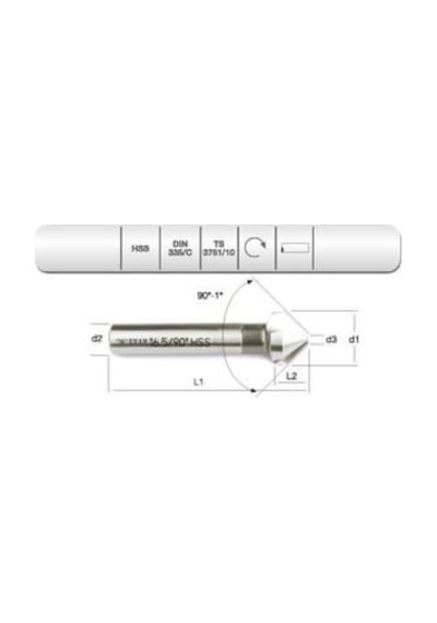 Evar Hss Dın 335/c Havşa Freze 16.5 Mm-90º