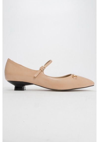 Luvishoes Luvi Shoes Ojen Bej Cilt Kadın Kısa Topuklu Ayakkabı BEJ CILT