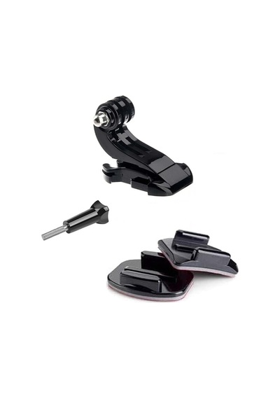 Gplus Bs06kyvj 6 Parça Oval Eğimli Zemin Ve Flat Düz Yüzey Vidalı J-hook Açılı Hızlı Tak Aksiyon Kamera Uyumlu 3m Yapışkanlı Motor Kask Bağlantı Base Seti Siyah