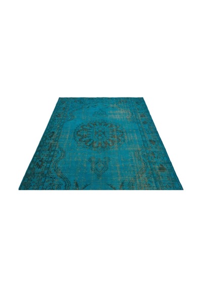 El Dokuması Vintage Yün-pamuk Turkuaz Halı 23734 172 X 278 Cm