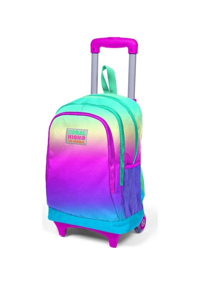 Coral High Kids Renk Geçişli Üç Bölmeli Işıklı Tekerlekli Çekçekli Sırt Çantası 23910