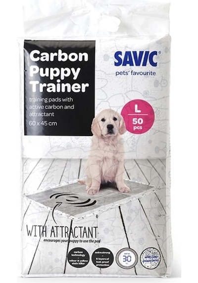 Savic Puppy Trainer Carbon Ped - Büyük Boy 50 Adet: Hızlı Emici Köpek Eğitim Pedi