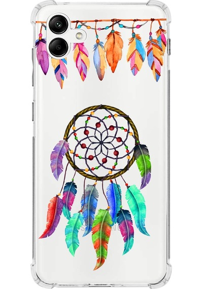 Prinrify Samsung Galaxy A04 Uyumlu Nazar Boncuğu 6 Baskılı Şeffaf Köşe Korumalı Antişok Kılıf