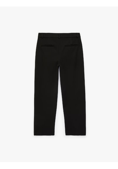 Koton Straight Fit Cepli Düz Paça Cigarette Kumaş Pantolon Siyah 6sak40216pw Siyah