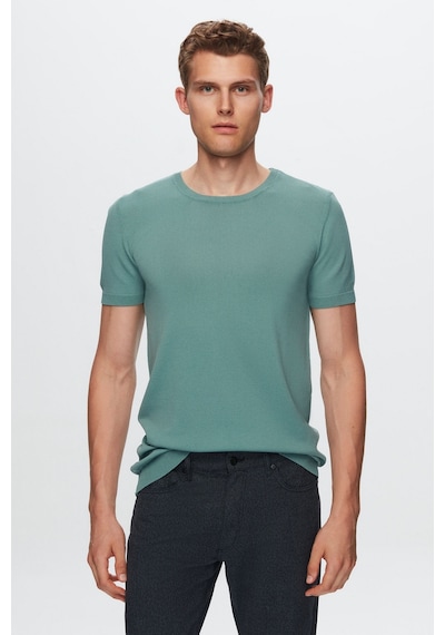 D's Damat Slim Fit Mint Düz Örgü Rayon Örme T-Shirt 0Ef069421003M Mint