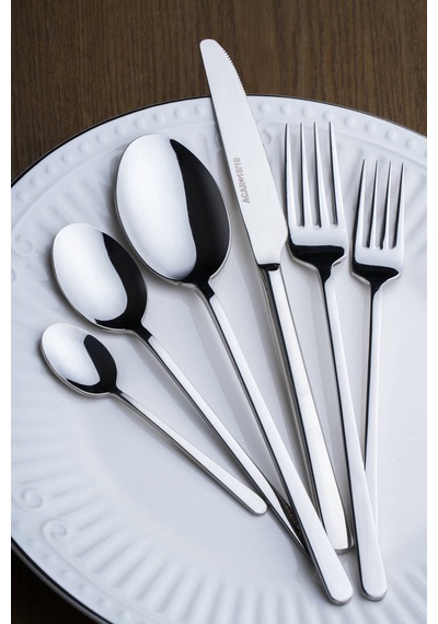 Acar Linear 12 Kişilik 72 Parça Çatal Kaşık Bıçak Takımı Silver