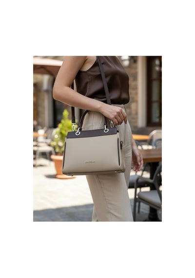 Just Polo Kadın Premium El & Omuz Çantası Ebat 18 X 26 Cm Shoulder Bag Vizon - Kahverengi 42591905