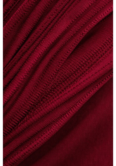 Wild Flower Elastanlı Halter Yaka Crop Dekolteli Bluz Bordo