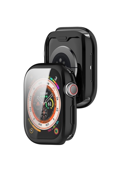 Caseonn Apple Watch Series 5 44mm Kılıf Ekran Korumalı 360 Tam Koruma Siyah