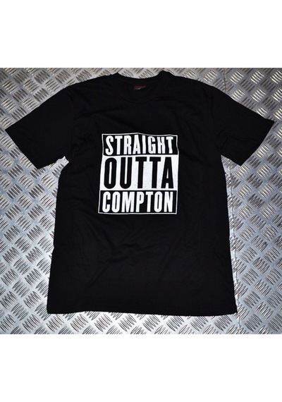 Stoned&Fame Straıght Outta Compton Baskılı T-shirt SIYAH