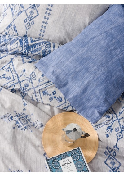 Cotton Box Ethnic Çift Kişilik Nevresim Takımı Cleo Mavi