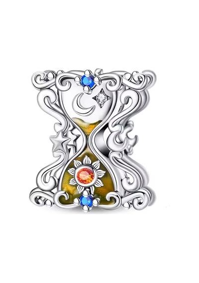 Fubena Sonsuz Döngü Kum Saati Gümüş Charm