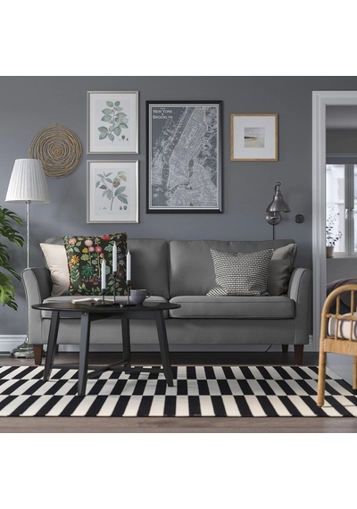 Ikea Gri Rahat Kanepe - 3'lü Kanepe