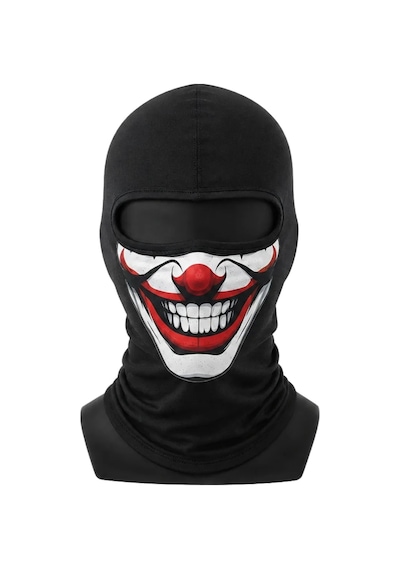 Hemengo Unisex Palyaço Baskılı Balaklava Maske 1 Adet Tek Beden Viskoz Kask İçi Outdoor Motosiklet Maskesi Hmngobzs Diğer