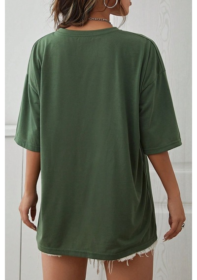 Uyguntarz Unisex His Mercies Baskılı Oversize Tshirt Yeşil