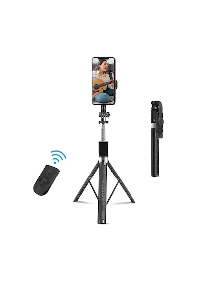 Bluetooth Kumandalı Ayaklı Selfie Çubuğu / 170cm Profesyonel Kull
