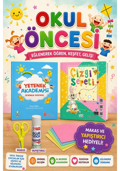Yetenek Akademisi +çizgi Sepeti Seti - Makas Ve Yapıştırıcı Hediyeli