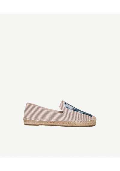 Yargıcı Nakış Detaylı Çizgili Kumaşlı Espadril 26ykay4029x 017 Bej