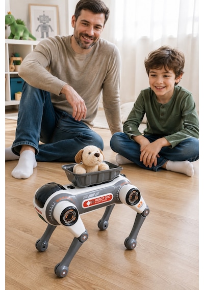 Brb1 Akıllı Robot Köpek Sesli Komutlu, 2.4 Ghz Kumandalı, Programlanabilir, Işıklı Ve Müzikli