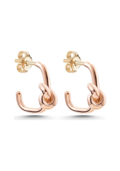 Gümüş Rose Düğüm Kadın Küpe Gold - Rose Gold