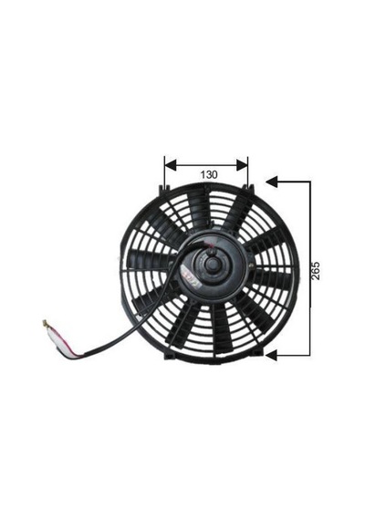 Universal 12 Volt Düz Kanat Fan Motoru - 10,5 İnç
