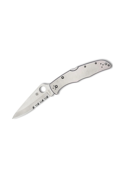 Spyderco Endura 4 Stainless Combinationedge Çakı Gümüş