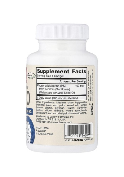 Jarrow Formulas, Ps100, 100 Mg, 60 Capsules