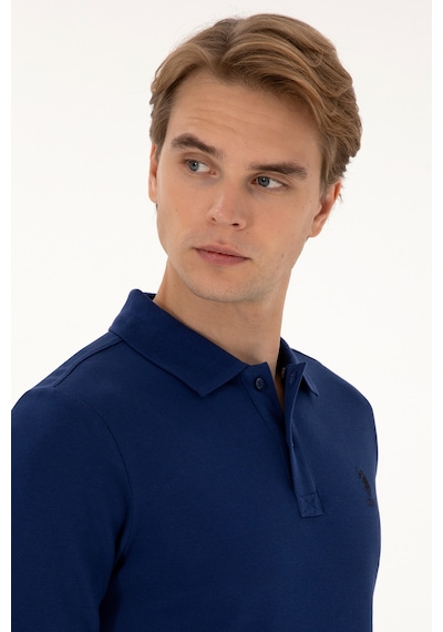 U.S. Polo Assn. Erkek Regular Fit Polo Yaka İndigo Basic Sweatshirt 50307757-VR028 U.S. Polo Assn. Erkek Regular Fit Polo Yaka İndigo Basic Sweatshirt 50307757-VR028